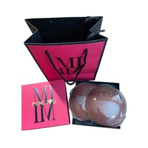 Mimi Joy Silicone Nipple Covers Dark Brown L/XL D+ Cup Reusable Adhesive Pasties